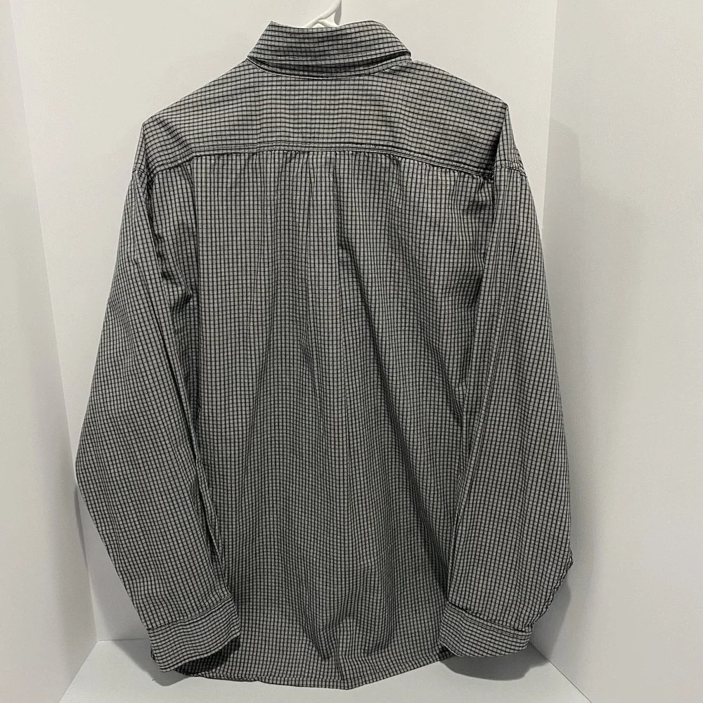 Bills Khakis Black White Plaid Checker Button Down Shirt - XL‎ Classic Fit